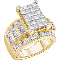 2.0CT Diamond Invisible 10KT Ring Yellow Gold