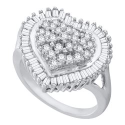 1CT Diamond Heart 10KT Ring White Gold