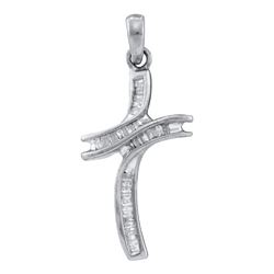 0.25CT Diamond Cross 14KT Pendant White Gold