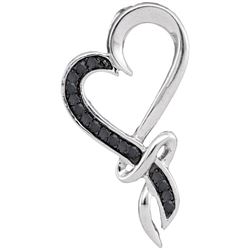 0.10CTW Black Diamond Anniversary 10KT Pendant White Gold