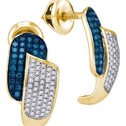 0.50CT Diamond Micro-Pave 10KT Earrings Yellow Gold