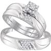 Image 1 : 0.20CT Diamond Trio Set 10KT Ring White Gold