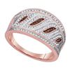 Image 1 : 0.35CTW White and Champagne Diamond Micro-Pave 10KT Ring Rose Gold