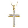 Image 1 : 0.85CT Diamond Cross 10KT Pendant Yellow Gold