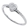 Image 1 : 0.05CT Diamond Heart 14KT Ring White Gold