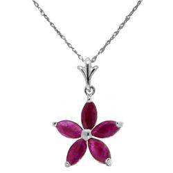 1.40 ctw Ruby Necklace Jewelry 14KT White Gold