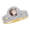 Image 1 : 1.25CT Diamond Bridal 14KT Ring Yellow Gold