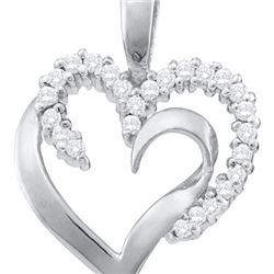 0.25CT Diamond Heart 10KT Pendant White Gold