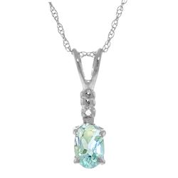 0.46 ctw Aquamarine & Diamond Necklace Jewelry 14KT White Gold