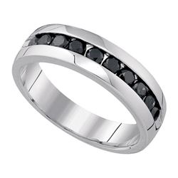 1.0CTW White and Black Diamond Machine-Set 10KT Ring White Gold