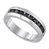 Image 1 : 1.0CTW White and Black Diamond Machine-Set 10KT Ring White Gold