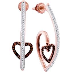 0.25CTW White and Champagne Diamond Anniversary 10KT Earrings Rose Gold