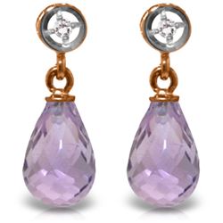 2.73 ctw Amethyst & Diamond Earrings Jewelry 14KT Rose Gold