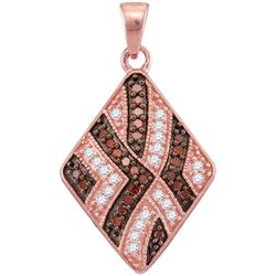 0.33CTW White and Champagne Diamond Anniversary 10KT Pendant Rose Gold