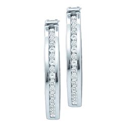 0.02CT Diamond Hoops 10KT Earrings White Gold