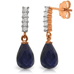 6.75 ctw Sapphire & Diamond Earrings Jewelry 14KT Rose Gold