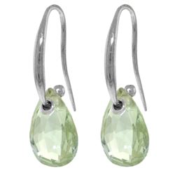 8 ctw Green Amethyst Earrings Jewelry 14KT White Gold