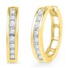 Image 1 : 0.20CT Diamond Hoops 10KT Earrings Yellow Gold
