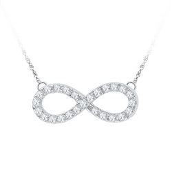 0.20CT Diamond Infinity 10KT Necklace White Gold
