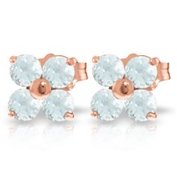 1.15 ctw Aquamarine Earrings Jewelry 14KT Rose Gold