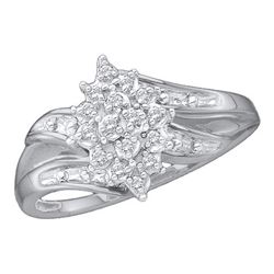 0.10CT Diamond Cluster 10KT Ring White Gold