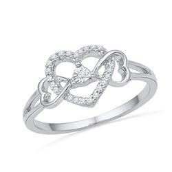 0.10CT Diamond Heart 10KT Ring White Gold