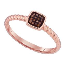 0.05CTW White and Champagne Diamond Anniversary 10KT Ring Rose Gold