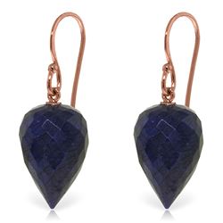 25.8 ctw Sapphire Earrings Jewelry 14KT Rose Gold