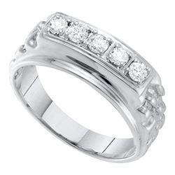 0.50CT Diamond Mens 10KT Ring White Gold