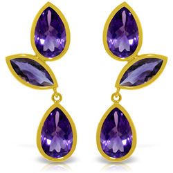 13 ctw Amethyst Earrings Jewelry 14KT Yellow Gold