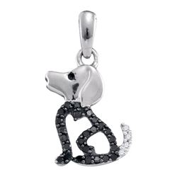 0.10CTW White and Black Diamond Anniversary 10KT Pendant White Gold