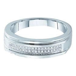 0.12CT Diamond Mens 10KT Ring White Gold