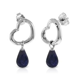 6.6 ctw Sapphire Earrings Jewelry 14KT White Gold