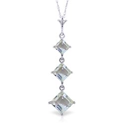 2.4 ctw Aquamarine Necklace Jewelry 14KT White Gold