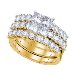 3.0CT Diamond Invisible 14KT Ring Yellow Gold