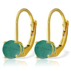 1.20 ctw Emerald Earrings Jewelry 14KT Yellow Gold