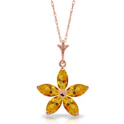 1.40 ctw Citrine Necklace Jewelry 14KT Rose Gold