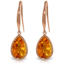 5 ctw Citrine Earrings Jewelry 14KT Rose Gold