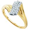Image 1 : 0.02CT Diamond Cluster 10KT Ring Yellow Gold