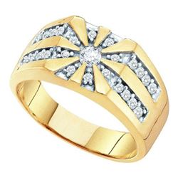 0.50CT Diamond Mens 10KT Ring Yellow Gold