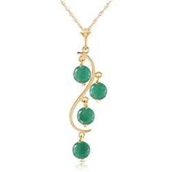 2 ctw Emerald Necklace Jewelry 14KT Yellow Gold