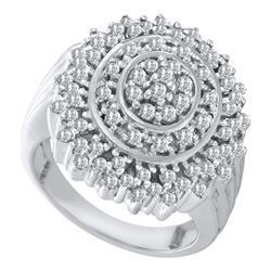 1.0CT Diamond Cluster 10KT Ring White Gold