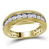 Image 1 : 1.0CT Diamond Mens 10KT Ring Yellow Gold