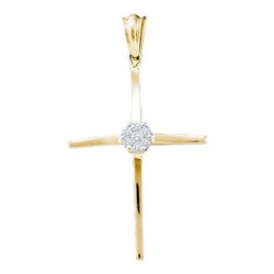 0.10CT Diamond Cross 10KT Pendant Yellow Gold