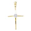 Image 1 : 0.10CT Diamond Cross 10KT Pendant Yellow Gold