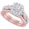 Image 1 : 1.50CT Diamond Bridal 14KT Ring Rose Gold