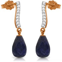 6.88 ctw Sapphire & Diamond Earrings Jewelry 14KT Rose Gold