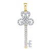 Image 1 : 0.25CT Diamond Key 10KT Pendant Yellow Gold