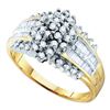 Image 1 : 0.50CT Diamond Cluster 10KT Ring Yellow Gold