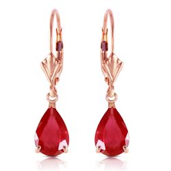 3.5 ctw Ruby Earrings Jewelry 14KT Rose Gold